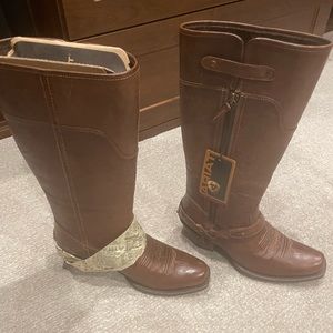 ARIAT brown cowboy boots- NEVER WORN- new with tags